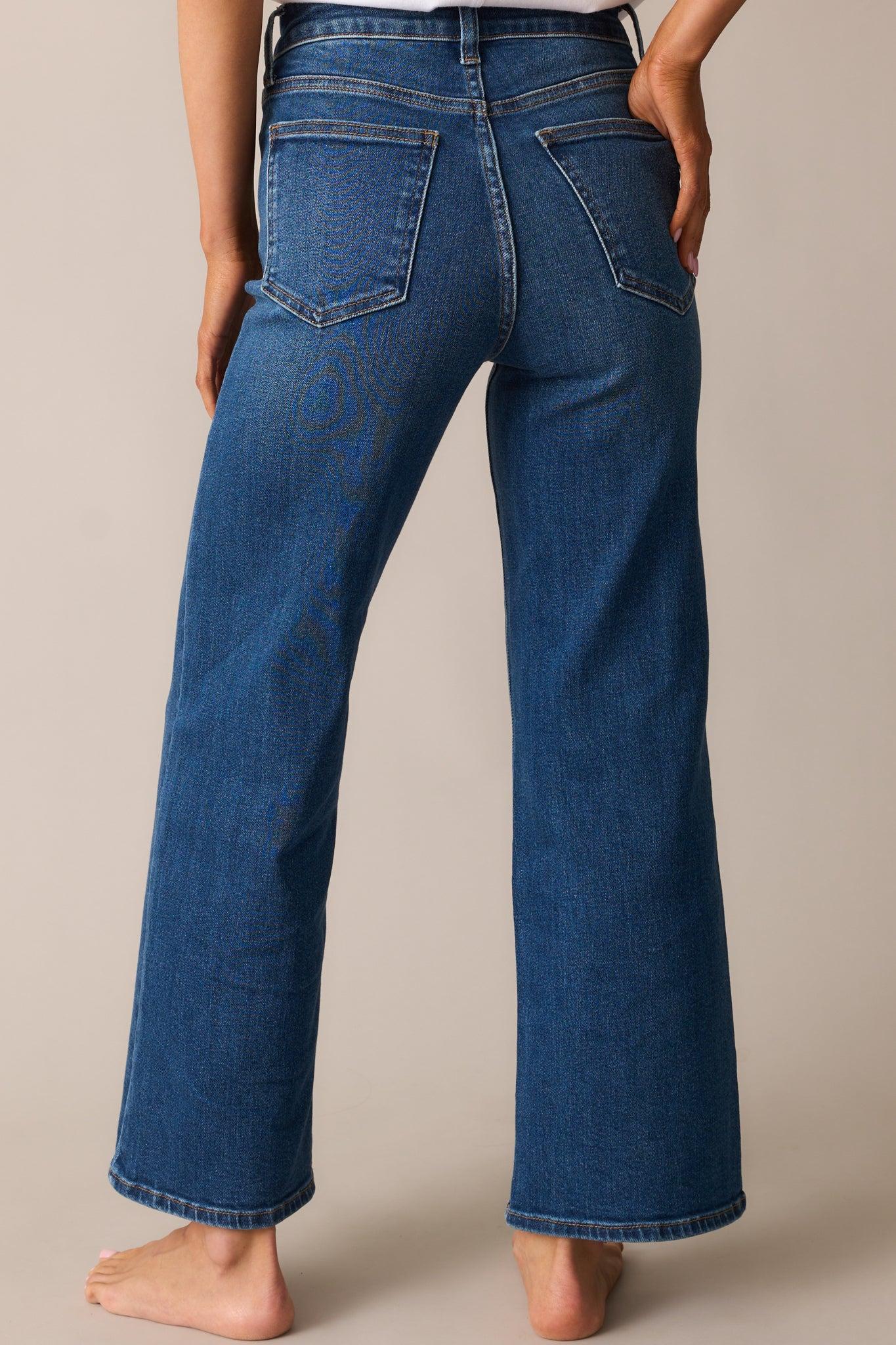 Always First Dark Wash Wide Leg Jeans Product Image