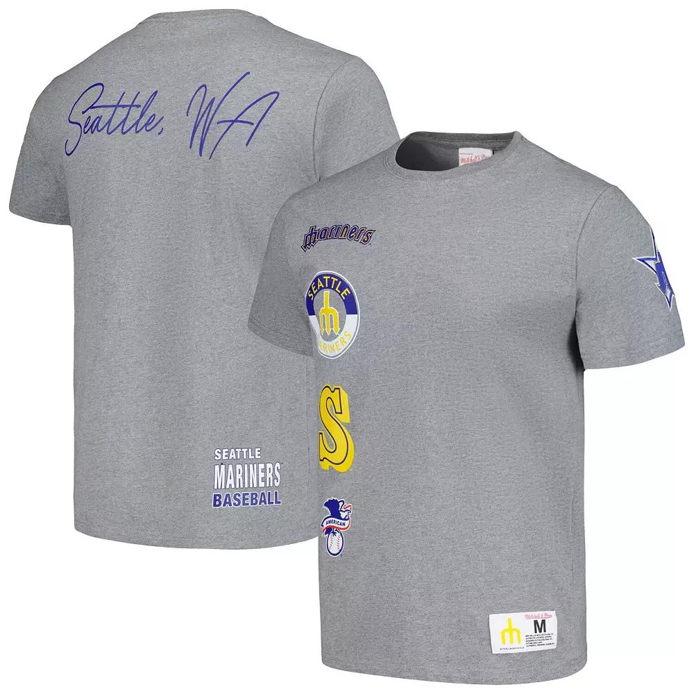 Men's Mitchell & Ness Heather Gray Seattle Mariners Cooperstown Collection City Collection T-Shirt,  Product Image