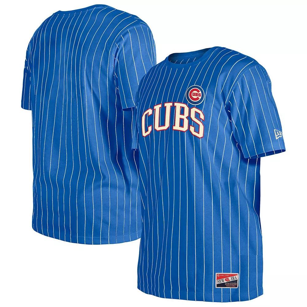 Men's New Era Royal Chicago Cubs Throwback Pinstripe T-Shirt,  Product Image
