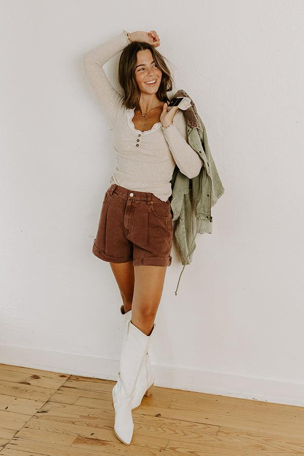 Sunday In Sycamore Ribbed Top Product Image