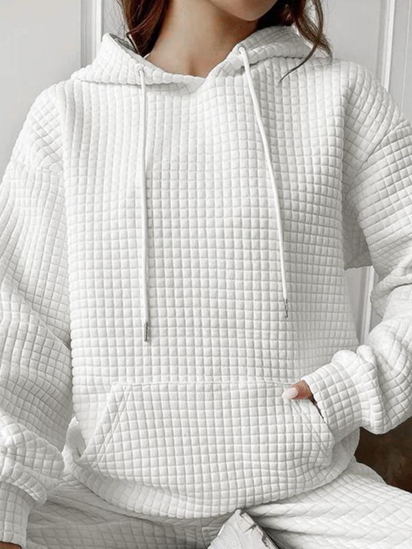 Waffle Letter Print Oversized Hoodie Product Image