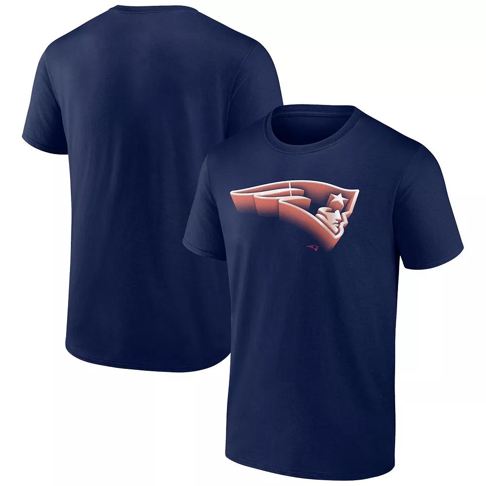 Men's Fanatics Branded Navy New England Patriots Chrome Dimension T-Shirt,  Product Image