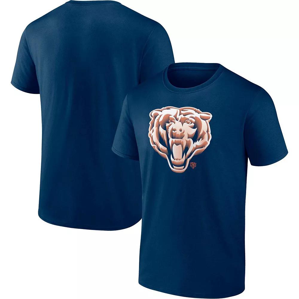 Men's Fanatics Branded Navy Chicago Bears Chrome Dimension T-Shirt, Size: Small, Blue Product Image