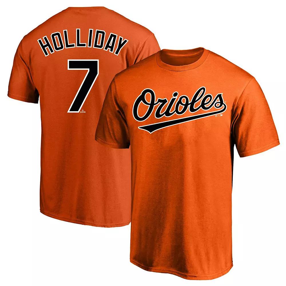 Men's Jackson Holliday Orange Baltimore Orioles Big & Tall Name & Number T-Shirt, Size: XLT Product Image