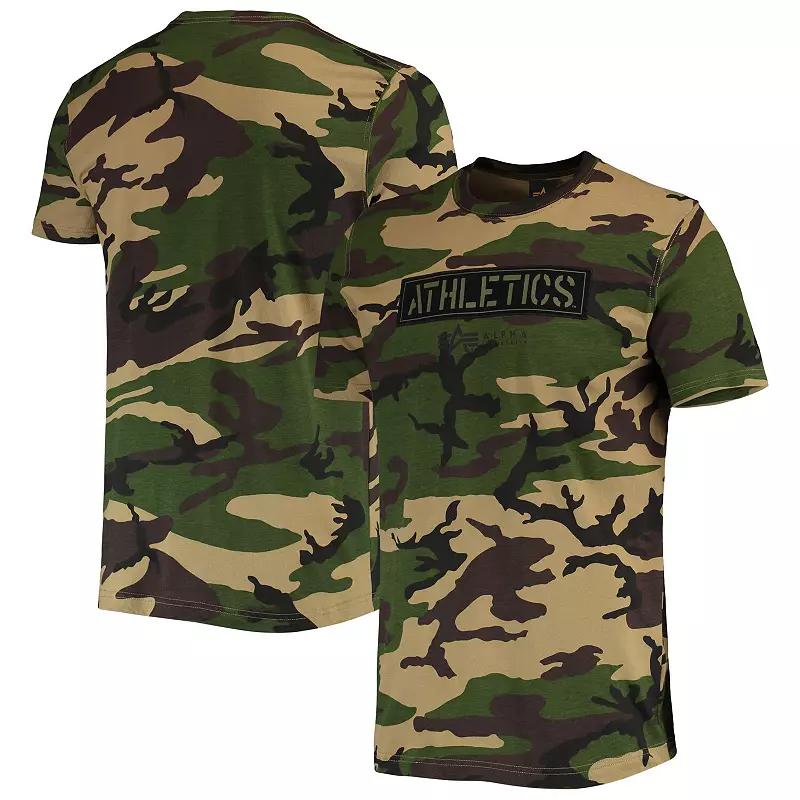 Men's New Era Camo Oakland Athletics Club T-Shirt, Size: Large, Green Product Image