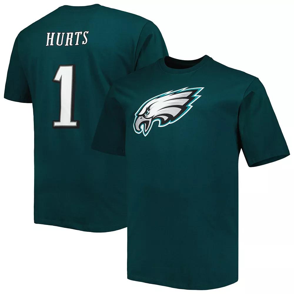 Men's Fanatics Branded Jalen Hurts Midnight Green Philadelphia Eagles Big & Tall Player Name & Number T-Shirt, Size: 2XB Product Image