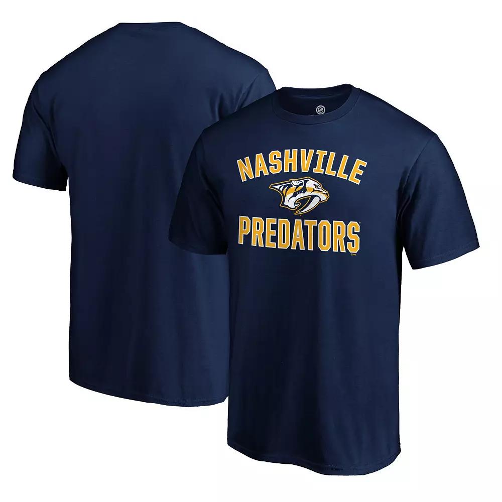 Men's Fanatics Branded Navy Nashville Predators Team Victory Arch T-Shirt, Size: Large, Pdt Blue Product Image