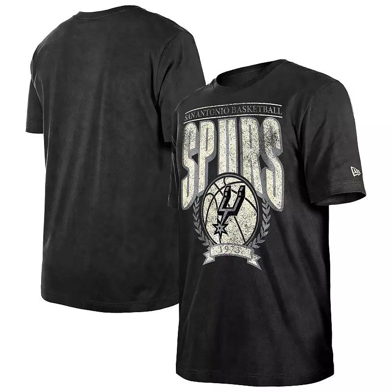 Men's New Era Black Sacramento Kings Throwback Vintage Boxy Mineral Wash T-Shirt,  Product Image