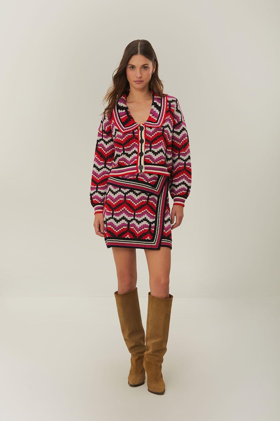 Multicolor Ombre Hearts Knit Skirt Product Image