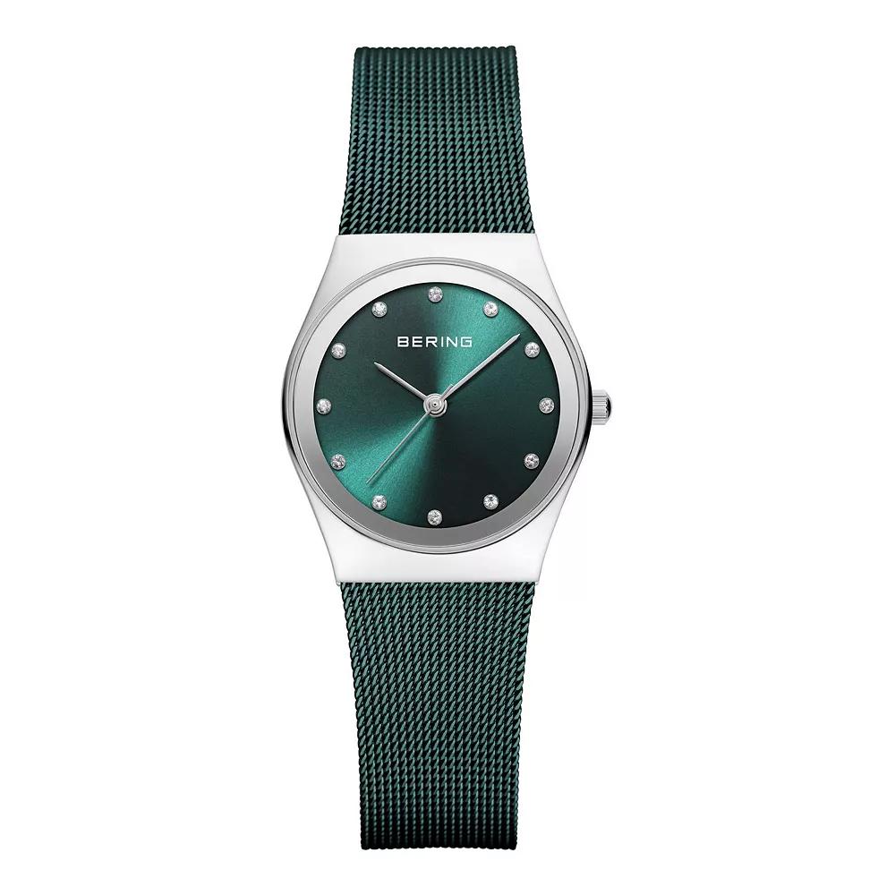 BERING Women's Stainless Steel Green Milanese Strap Watch, Size: Small Product Image