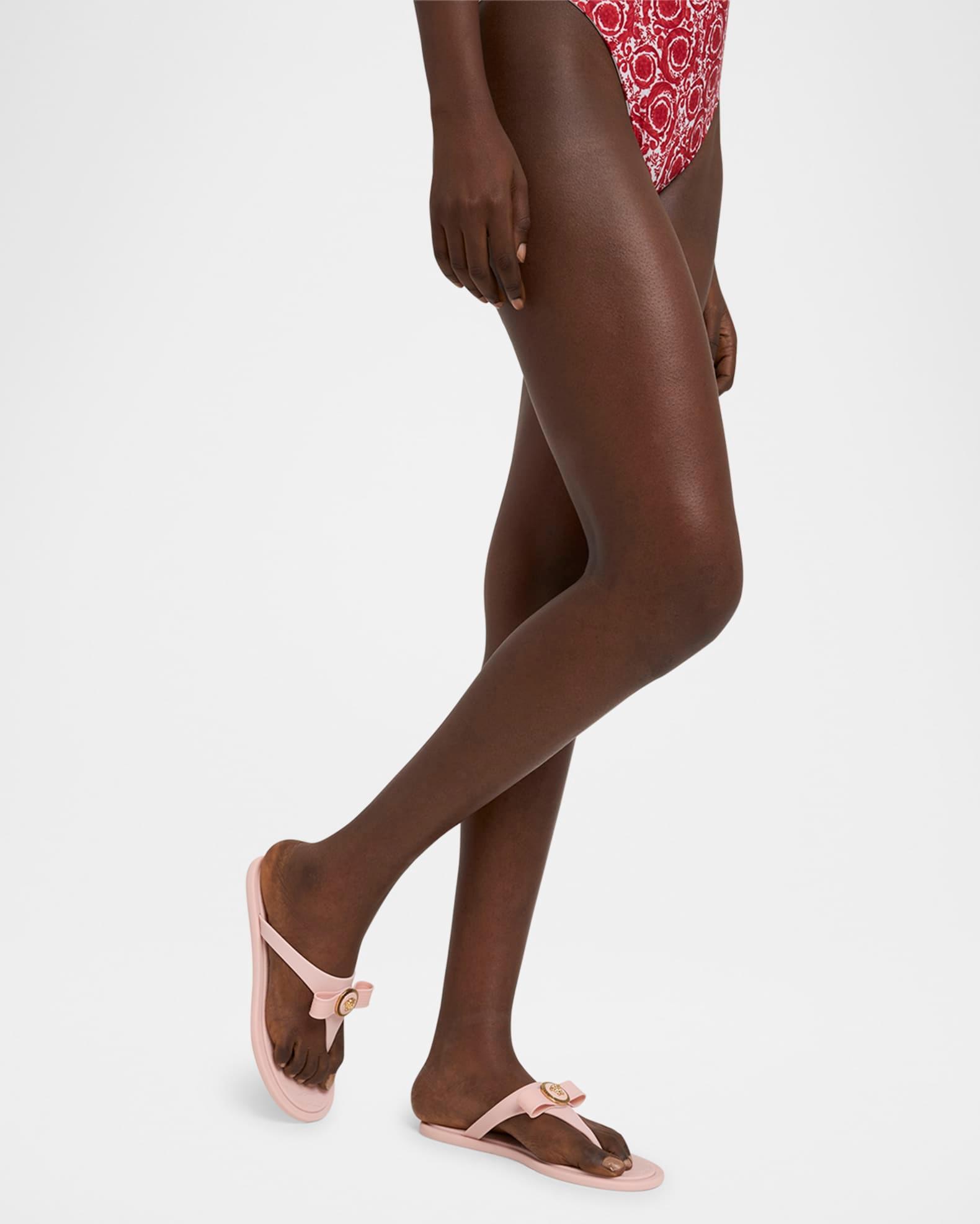 Gianni Medusa Rubber Ribbon Thong Sandals Product Image