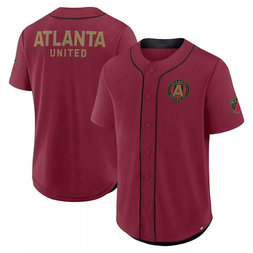 Men's Fanatics Red Atlanta United FC Injury Time Baseball Jersey, Size: XL, Atu Red Product Image
