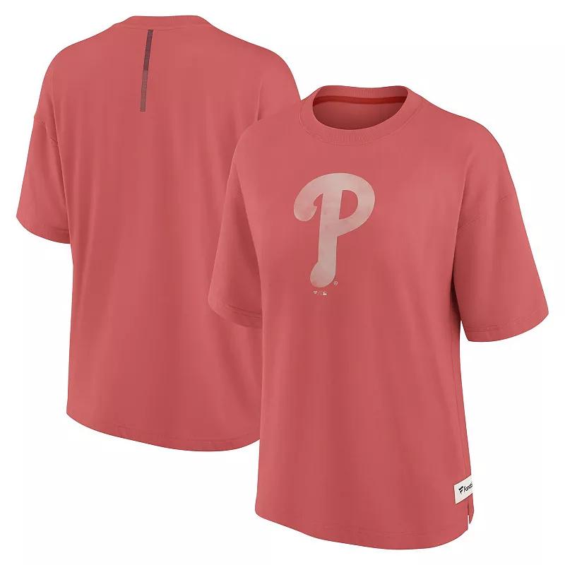 Women's Fanatics Red Philadelphia Phillies Elements Raw Edge Future Ground T-Shirt,  Product Image