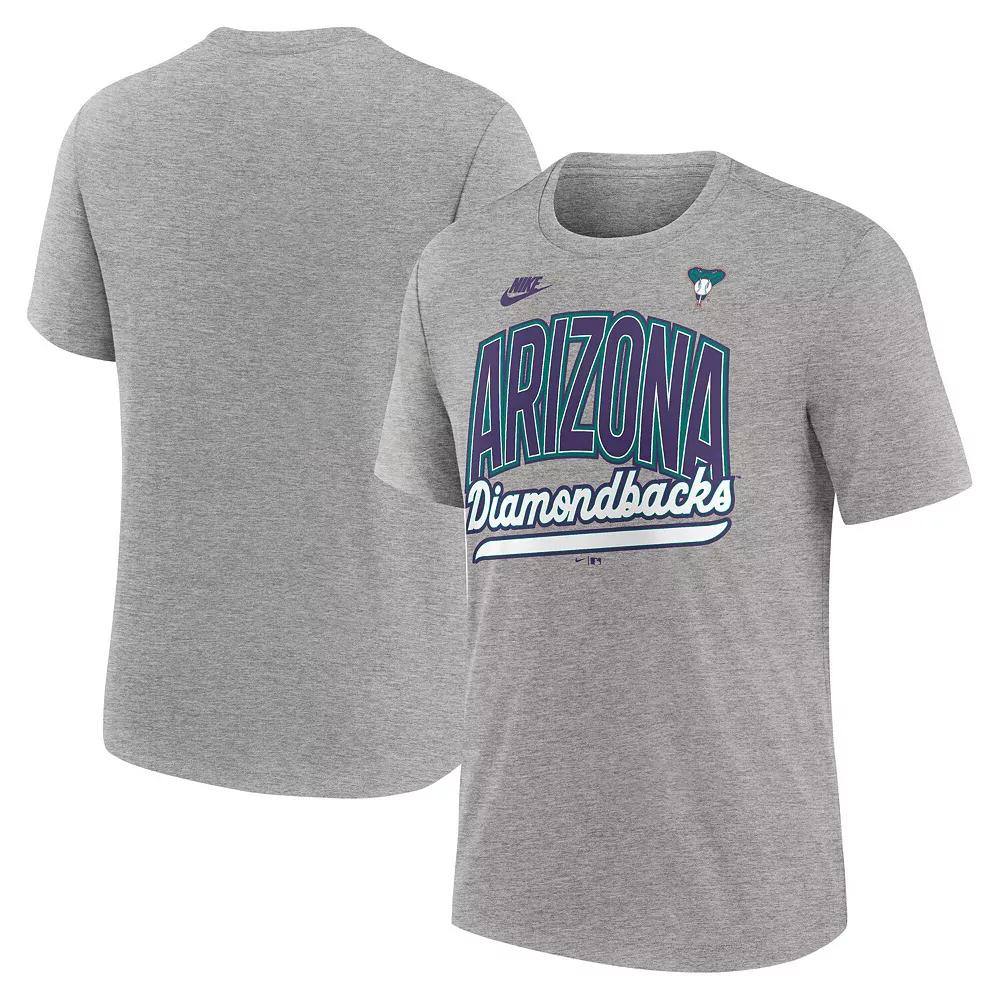 Men's Nike Heather Gray Arizona Diamondbacks Cooperstown Collection Retro Tri-Blend T-Shirt,  Product Image