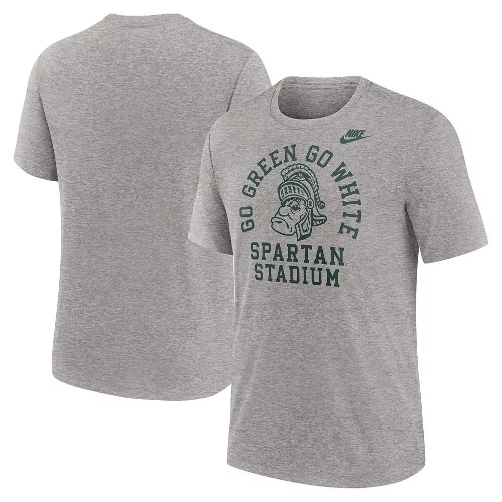 Men's Nike Heather Gray Michigan State Spartans Legacy Local Tri-Blend T-Shirt,  Product Image