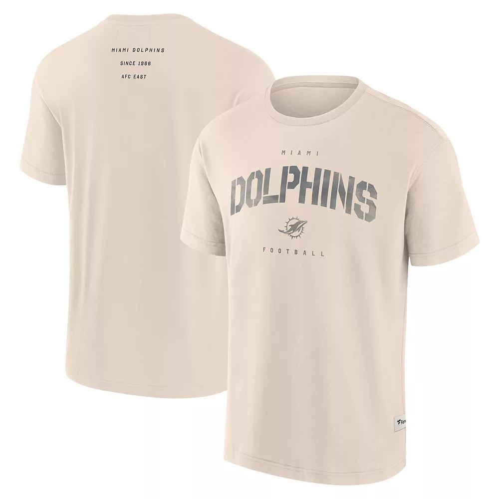Men's Fanatics Cream Miami Dolphins Elements Weathered Tonal Future Ground T-Shirt, Size: 3XL, Beige Product Image