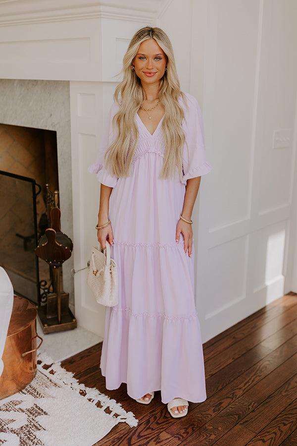 Charming Glance Tiered Maxi Dress in Dusty Purple Product Image