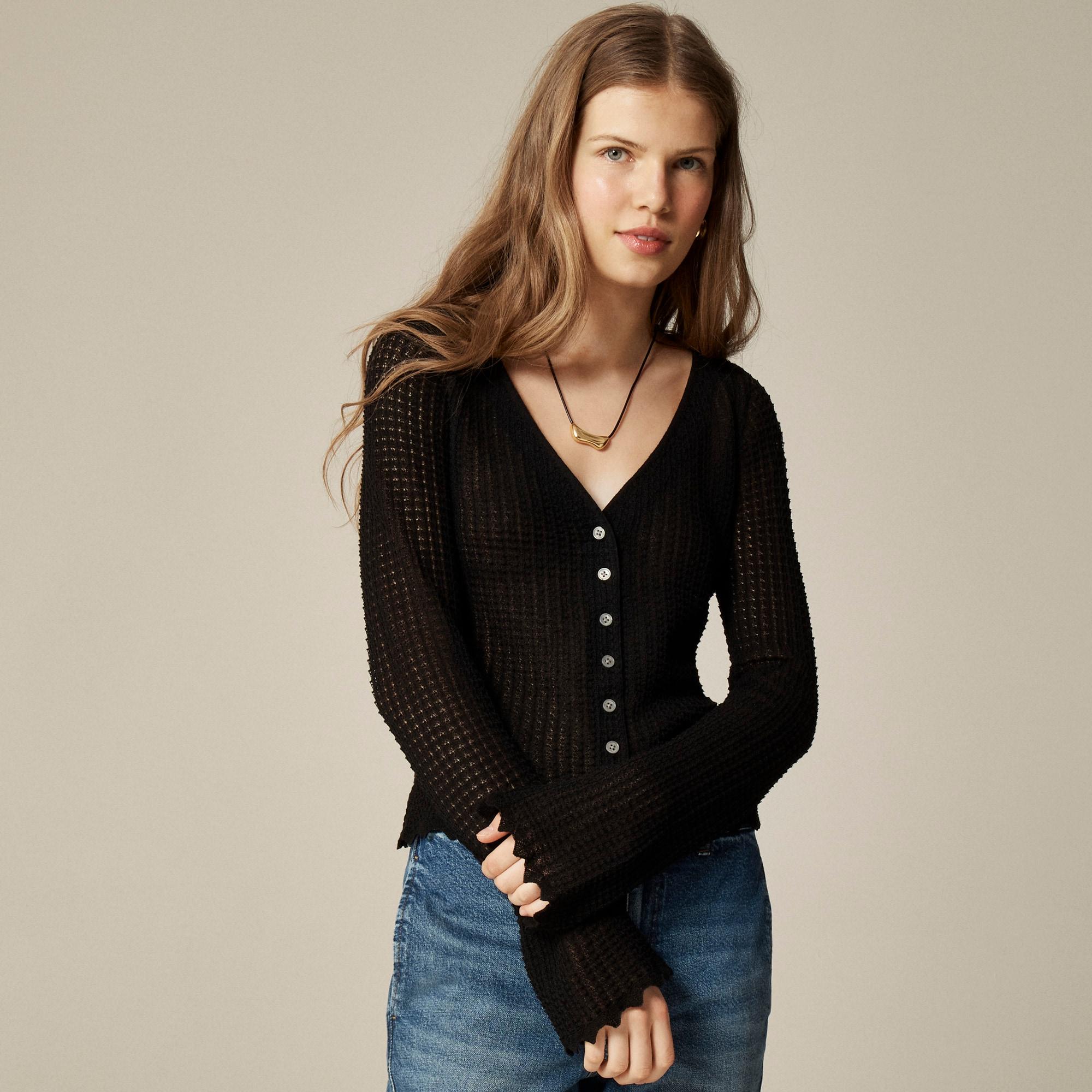Scallop-trim cardigan top Product Image