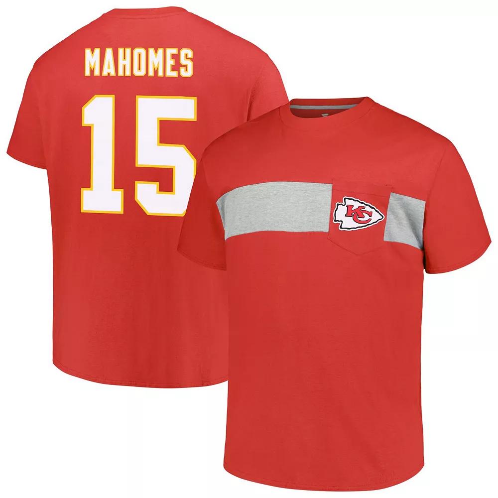 Men's Fanatics Patrick Mahomes Red Kansas City Chiefs Big & Tall T-Shirt, Size: XLT Product Image