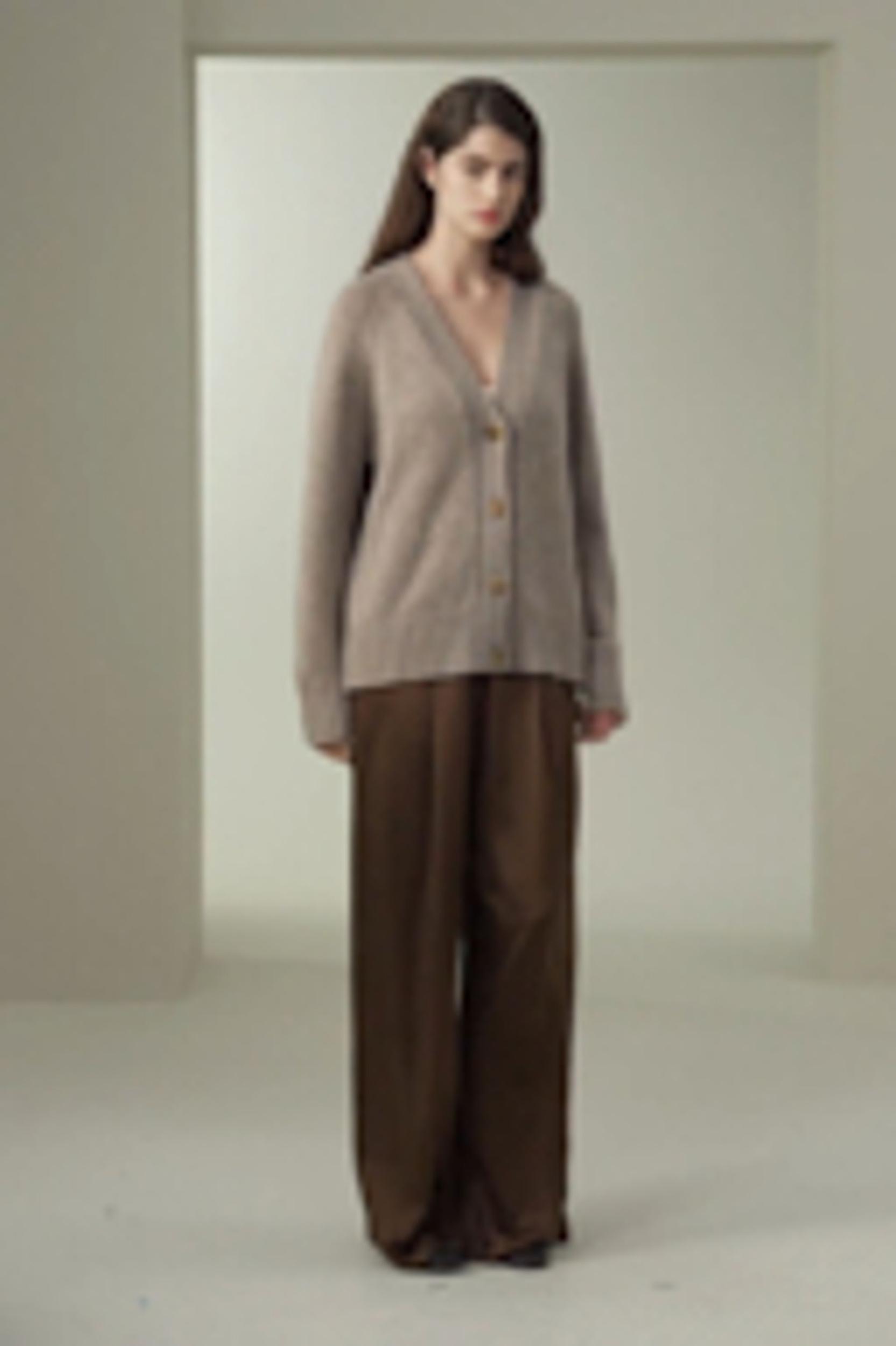 Chunky Knit Wool Cashmere Blend Cardigan Product Image