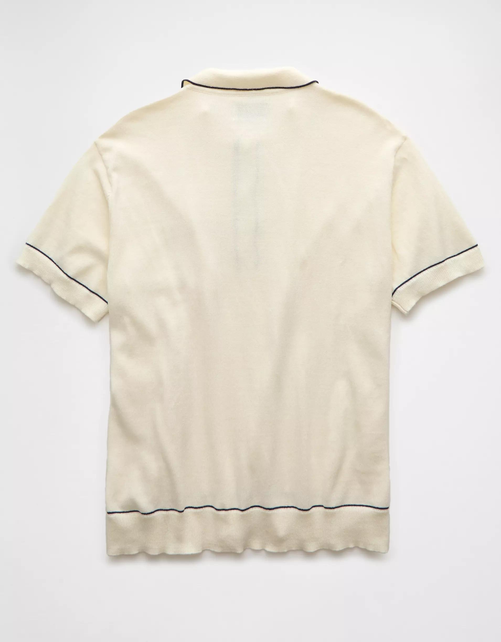AE Weekend Tipped Sweater Polo Shirt Product Image