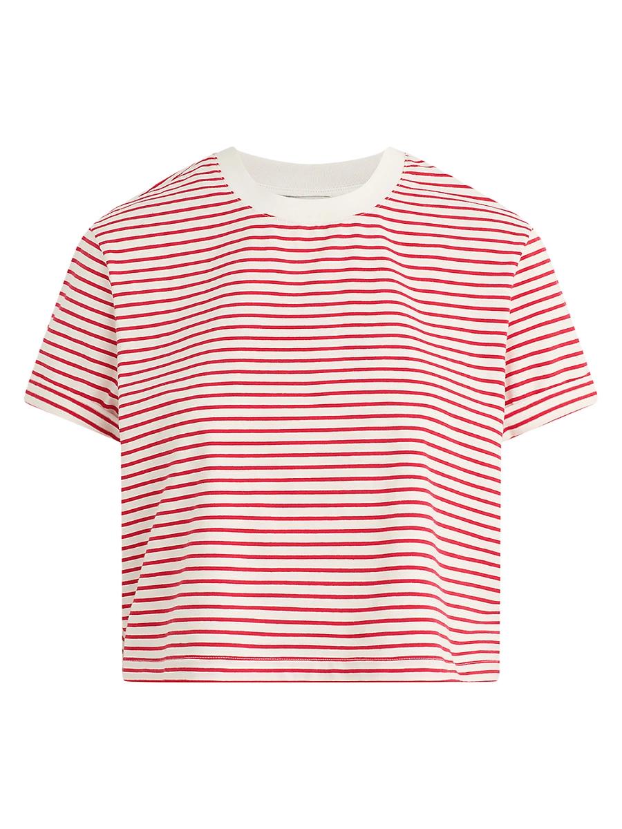 Womens The Boxy Striped Cotton Crewneck T-Shirt Product Image
