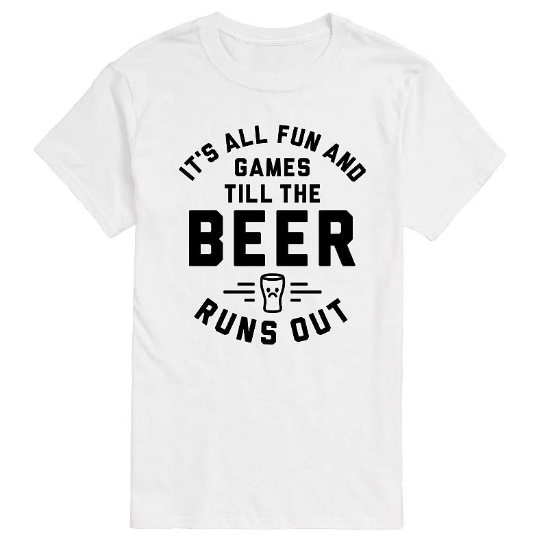 Big & Tall Fun And Games Till The Beer Runs Out Graphic Tee, Men's,  Product Image