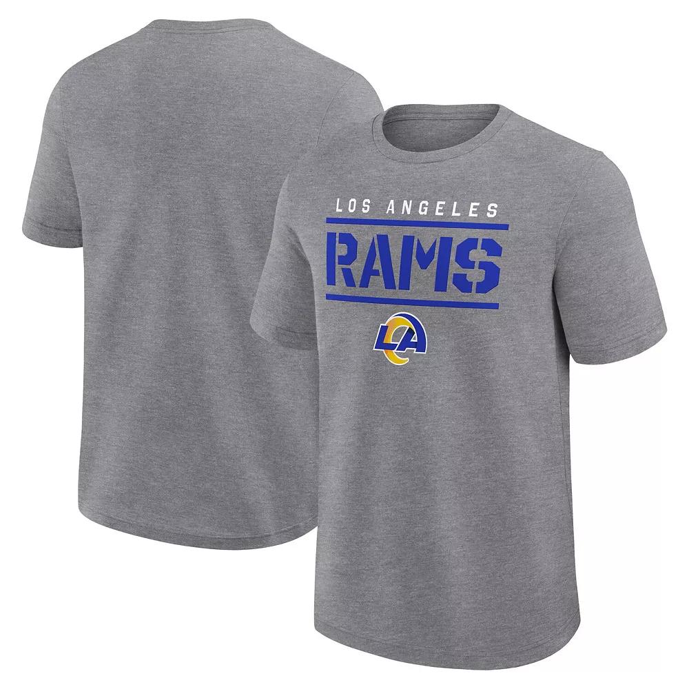 Men's Logo Athletic Heather Gray Las Vegas Raiders Top Notch T-Shirt,  Product Image