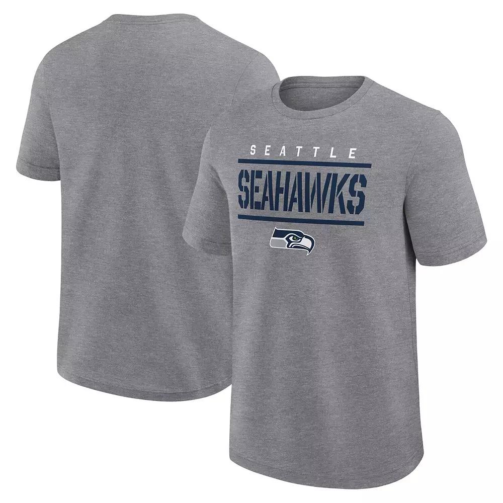 Men's Fanatics Heather Gray Seattle Seahawks Big & Tall Top Notch T-Shirt, Size: 4XLT, Grey Product Image