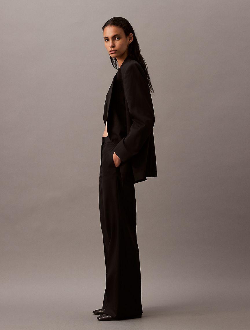 Wool Gabardine Blend Flared Pants Product Image