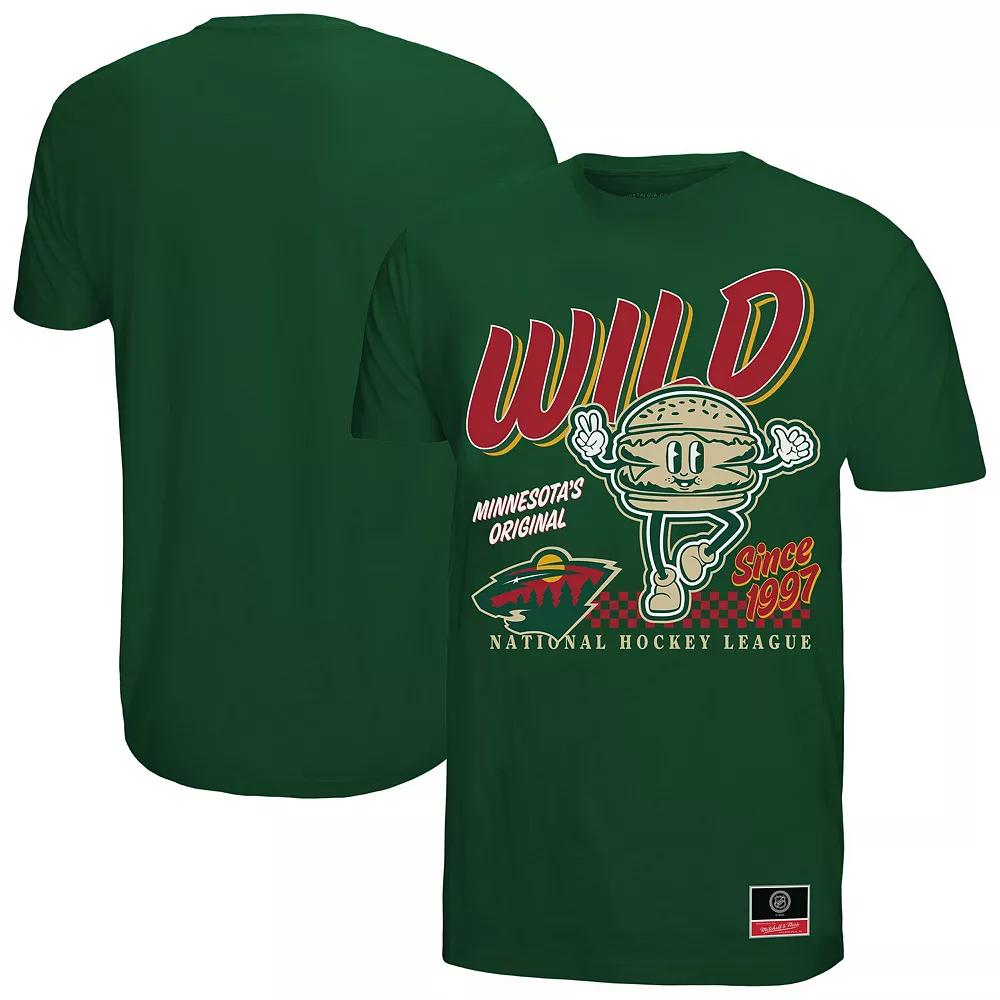 Men's Mitchell & Ness Green Minnesota Wild Local Food T-Shirt,  Product Image