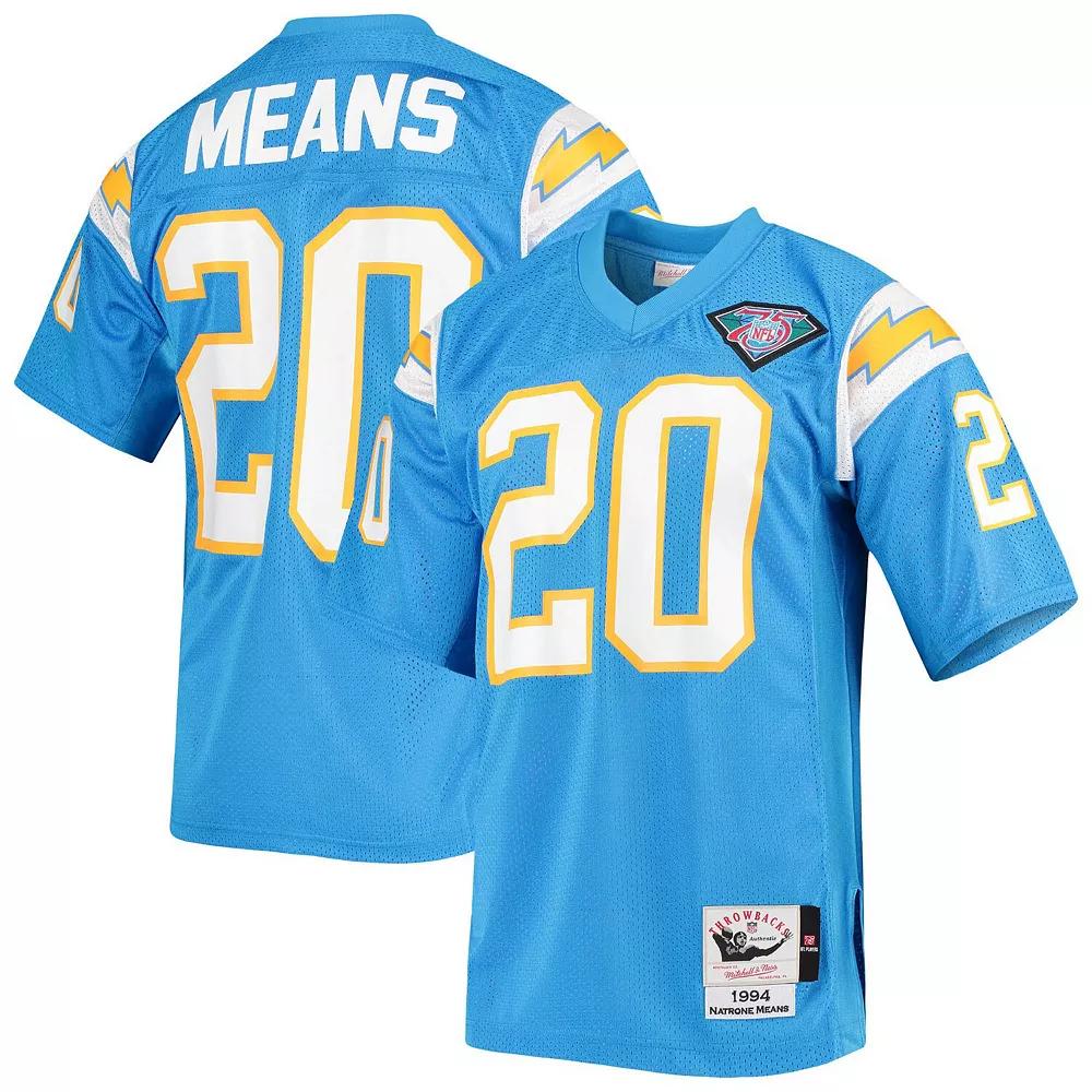 Men's Mitchell & Ness Natrone Means Powder Blue Los Angeles Chargers Authentic Retired Player Jersey,  Product Image