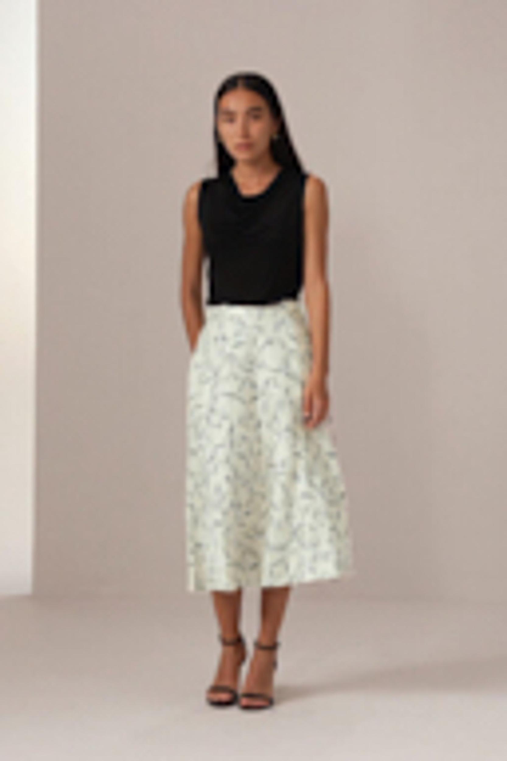 Abstract Botanical A-Line Skirt Product Image