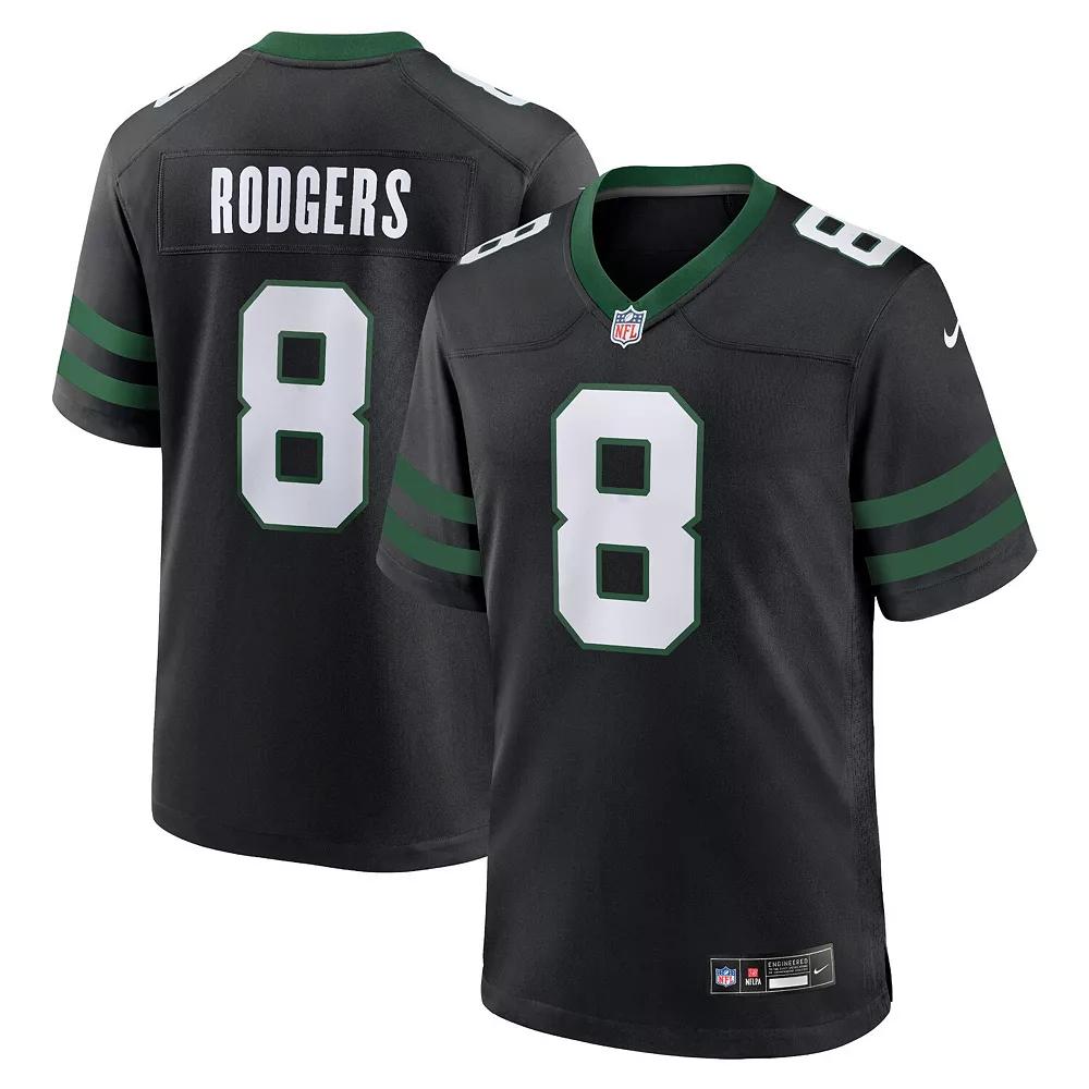 Men's Nike Aaron Rodgers Legacy Black New York Jets Alternate Game Jersey, Size: Small Product Image