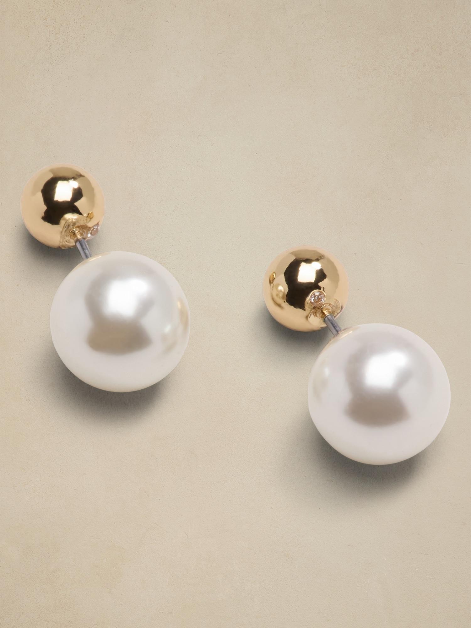 Pearl Double Sided Earrings Product Image
