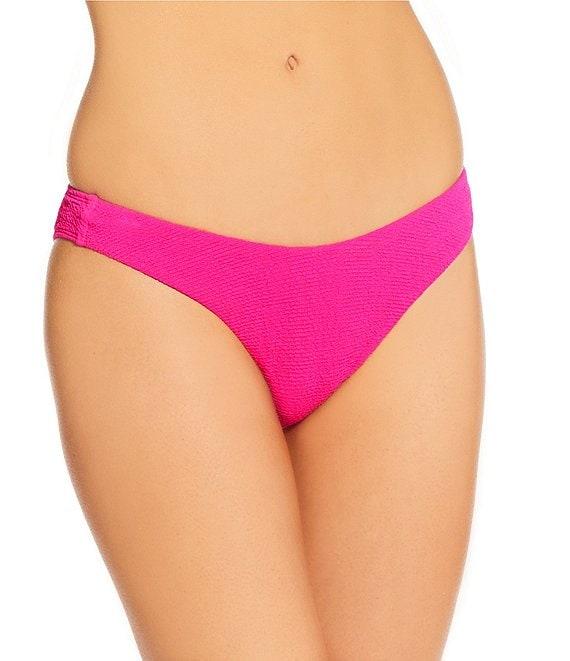 GB Solid Scrunchie Textured Extra High Leg Scoop Swim Bottom Product Image