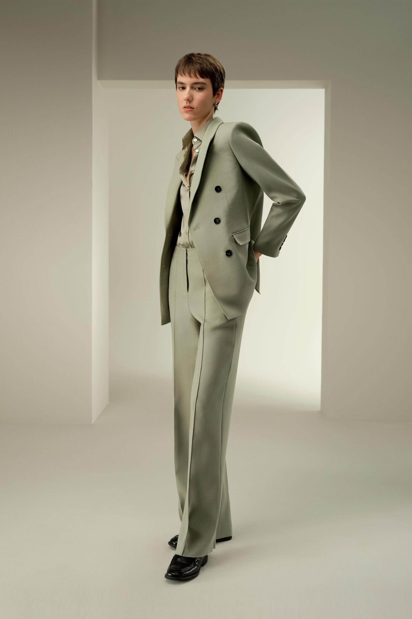 Double Breasted Lapel Blazer Product Image