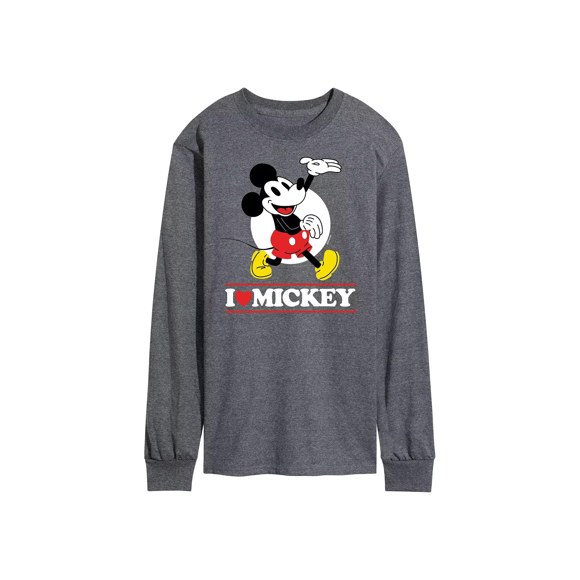 Disney's Men's I Love Mickey Long Sleeve Tee,  Product Image