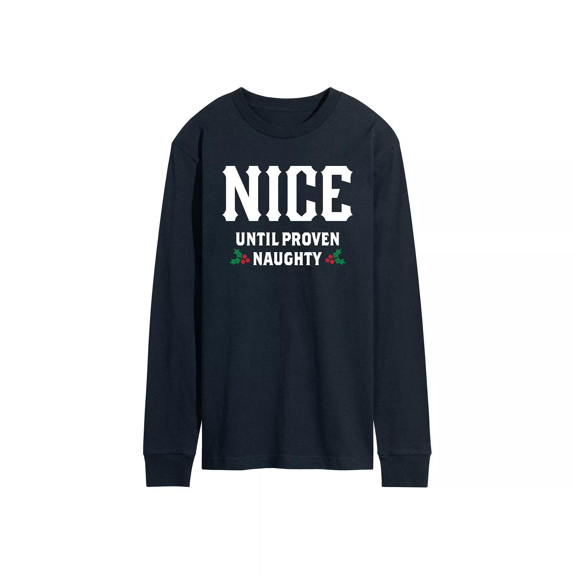 Men's Nice Until Proven Naughty Long Sleeve,  Product Image