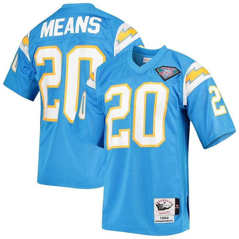 Men's Mitchell & Ness Natrone Means Powder Blue Los Angeles Chargers Authentic Retired Player Jersey,  Product Image