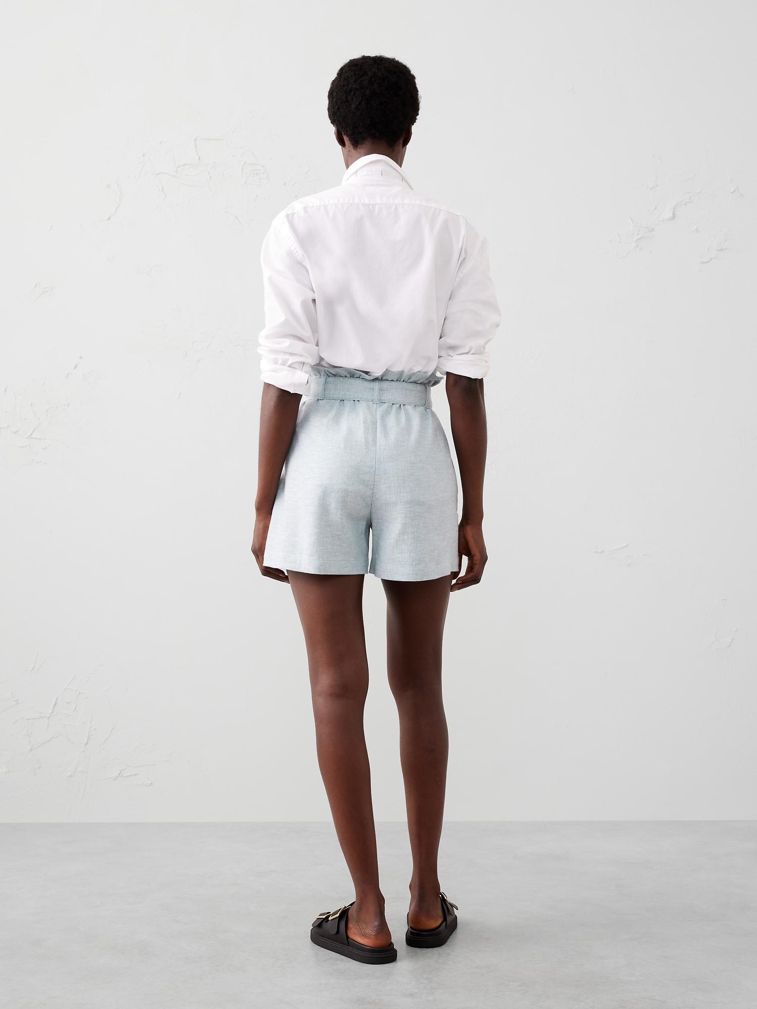 Linen-Blend Tie-Waist Short Product Image