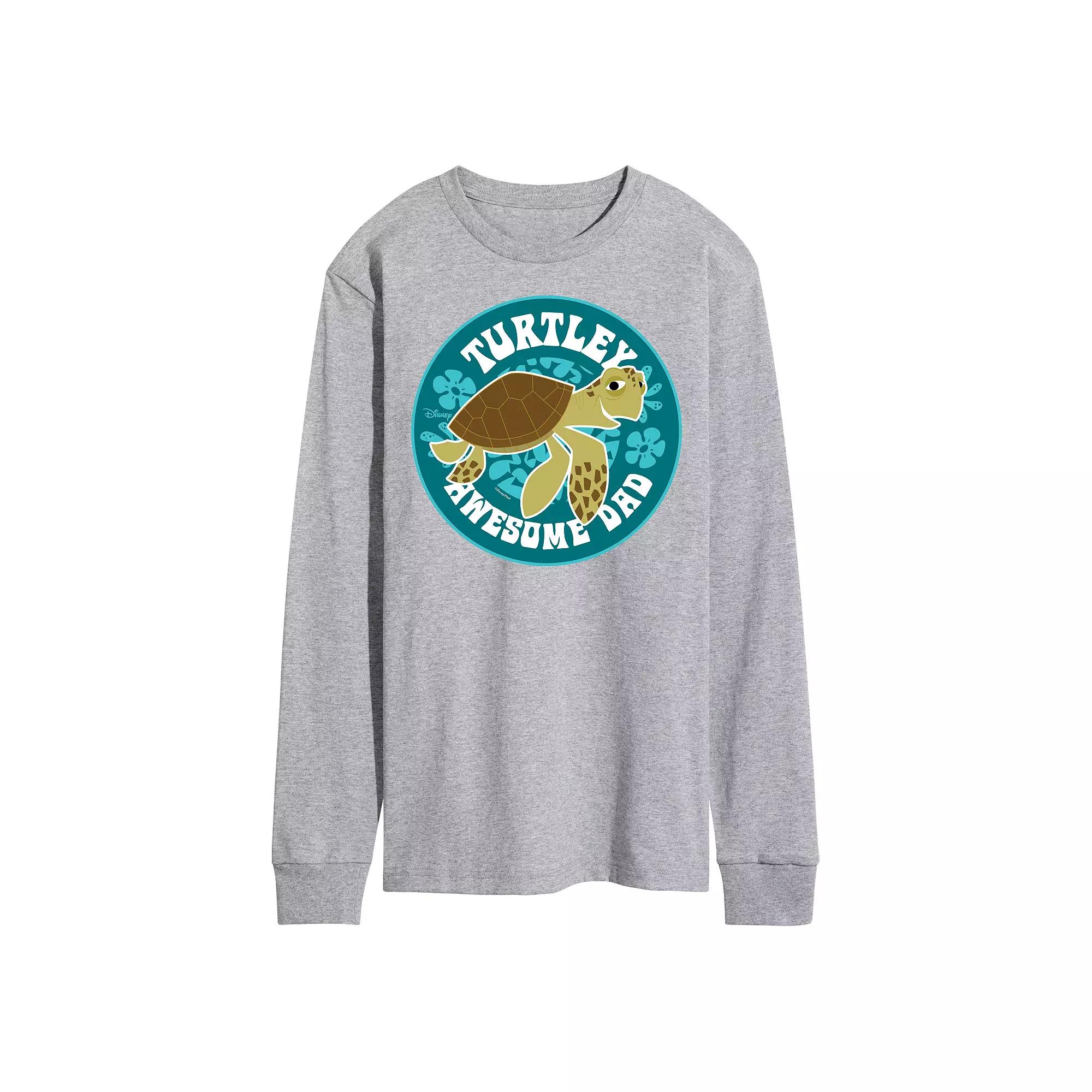 Disney/Pixar Finding Nemo Men's Turtley Awesome Dad Long Sleeve Graphic Tee,  Product Image