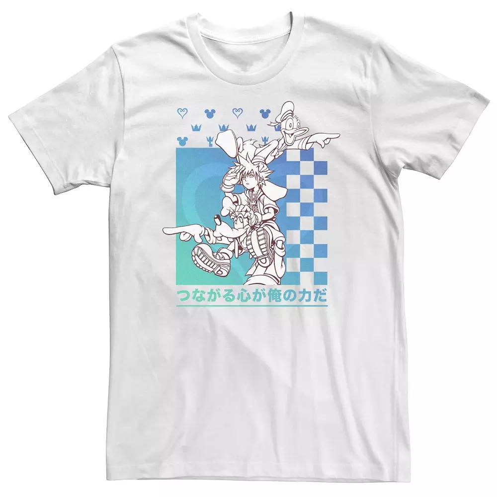 Big & Tall Disney Kingdom Hearts Sora Donald Goofy Kanji Checkerboard Tee, Men's,  Product Image