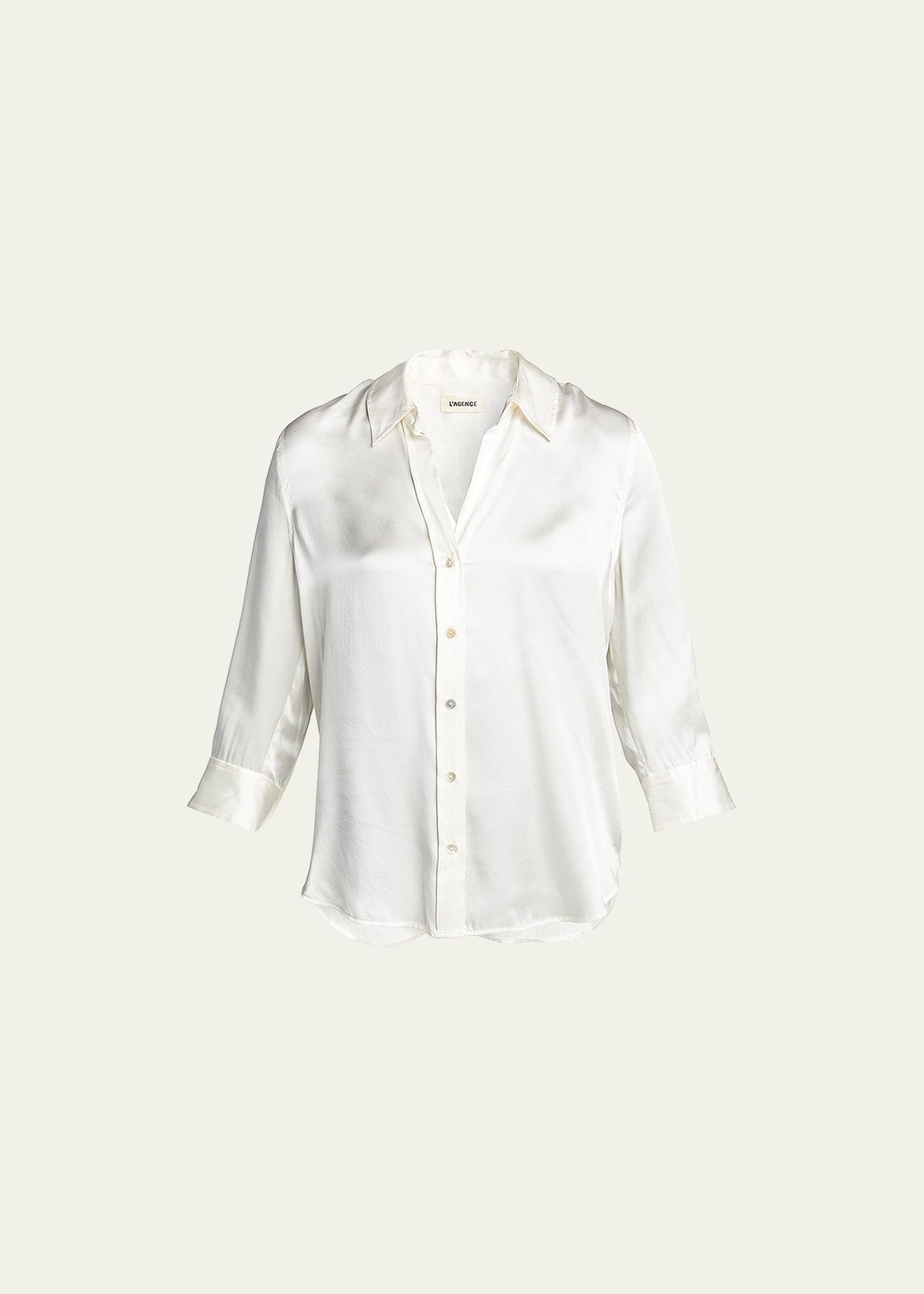 Womens Dani Three-Quarter Sleeve Silk Shirt Product Image