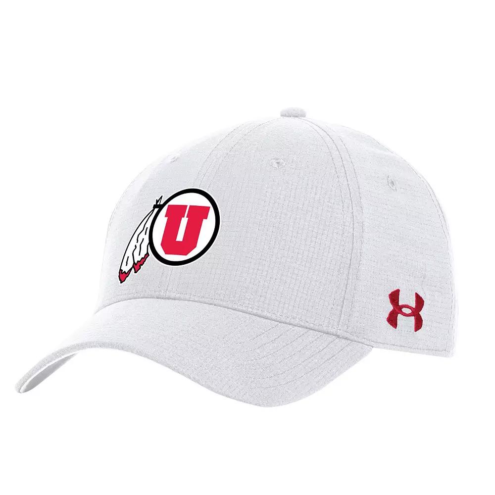 Men's Under Armour White Utah Utes Sideline Performance Adjustable Hat, Ute White Product Image