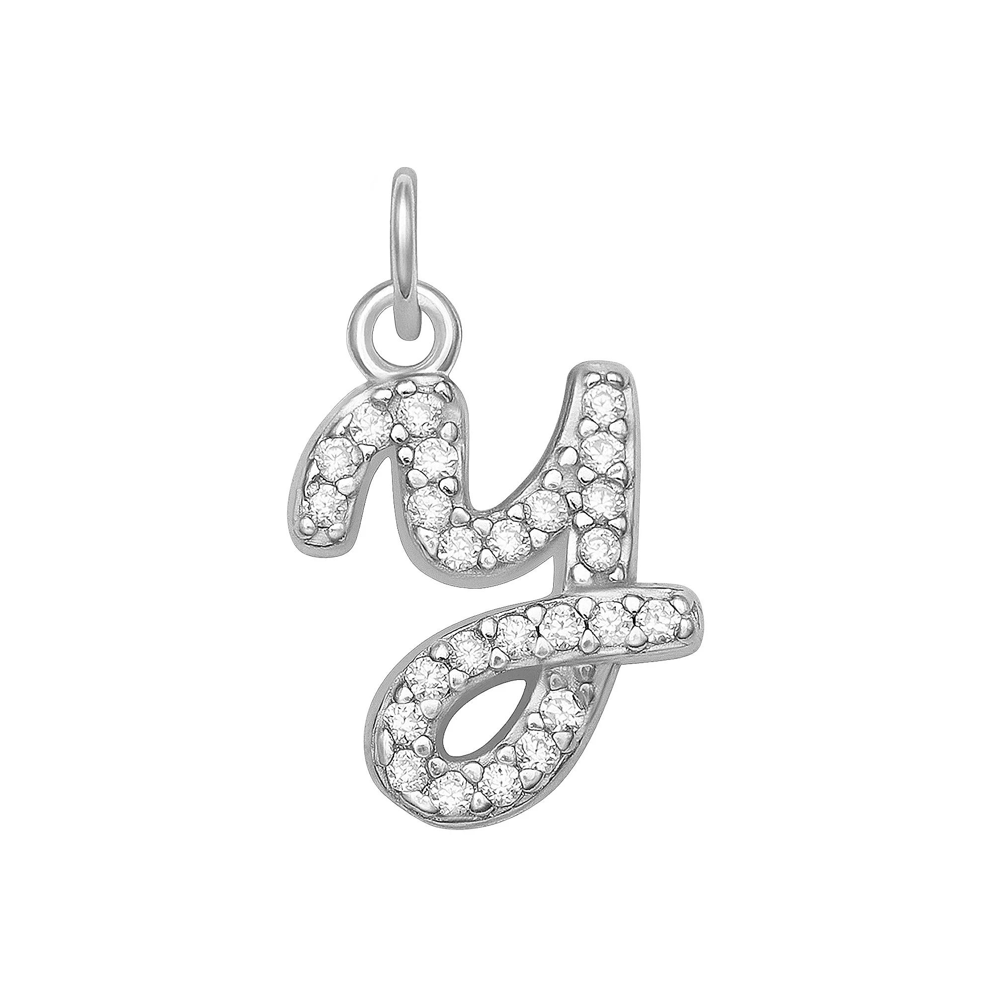 LC Lauren Conrad Sterling Silver Cubic Zirconia Initial Charm, Womens, Gold Tone O Product Image