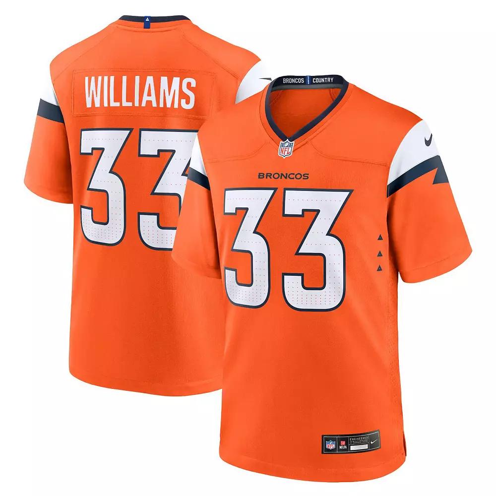 Men's Nike Javonte Williams Orange Denver Broncos Mile High Collection Game Jersey, Size: Medium Product Image