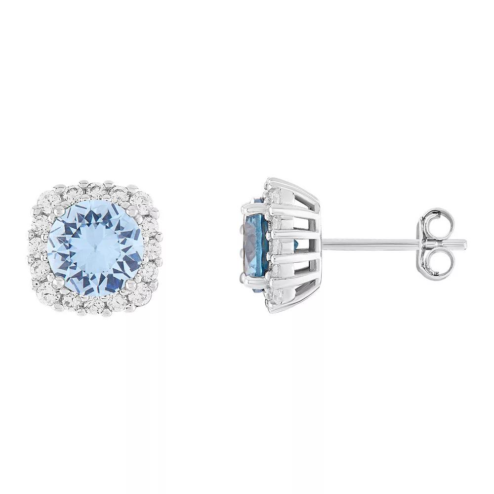 Celebration Gems 14k White Gold Gemstone & Diamond Accent Stud Earrings, Women's, Tanzanite Product Image
