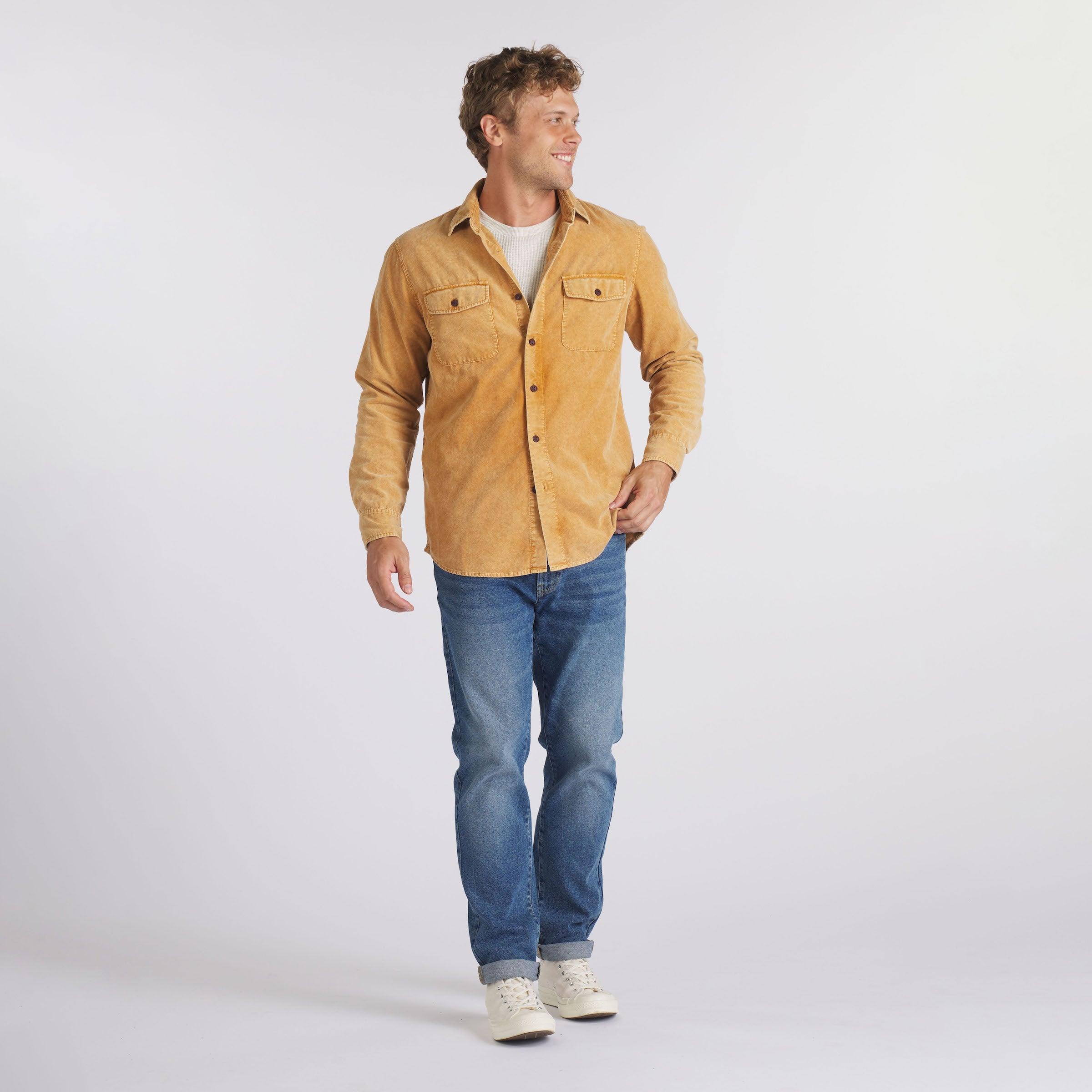 Jeremiah Vintage Garment Dyed Cord Shirt - Biscuit Product Image