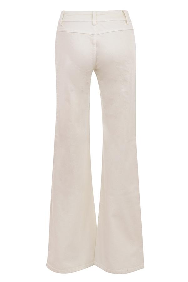 Marli  ivory wide leg flared jeans Product Image